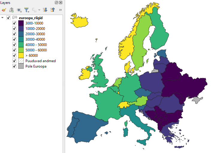 SKP inimese kohta Euroopa riikides